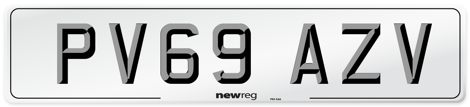 PV69 AZV Number Plate from New Reg